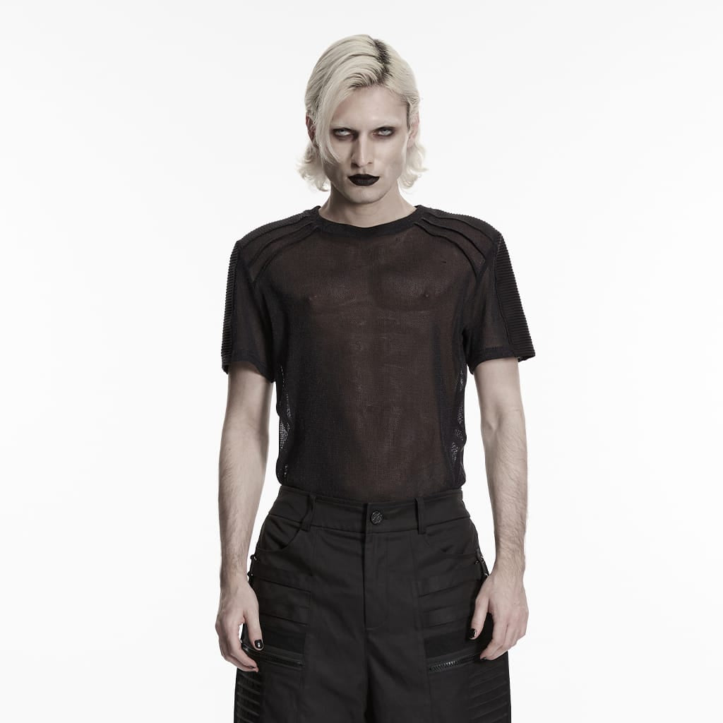 PUNK RAVE Men's Punk Sheer Shirt