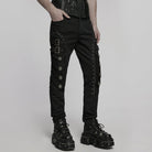 PUNK RAVE Men's Punk Skull Buckle Pants