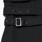 PUNK RAVE Men's Punk Skull Button Raw Edge Loose Pants with Detachable Leg Sleeve