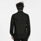 PUNK RAVE Men's Punk Skull Embossed Button Turn-down Collar Long Sleeve Shirt