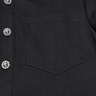 PUNK RAVE Men's Punk Skull Embossed Button Turn-down Collar Long Sleeve Shirt