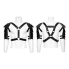 PUNK RAVE Men's Punk Skull Faux Leather Harness with Arm Guard