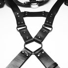 PUNK RAVE Men's Punk Skull Faux Leather Harness with Arm Guard