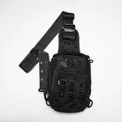 PUNK RAVE Men's Punk Skull Rivets Chained Backpack Black