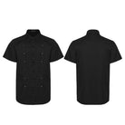 PUNK RAVE Men's Punk Skull Rivets Frog Short Sleeved Shirt