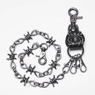 PUNK RAVE Men's Punk Spider Barbed Chain Keychain