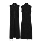 PUNK RAVE Men's Punk Stand Collar Cross Distressed Vest