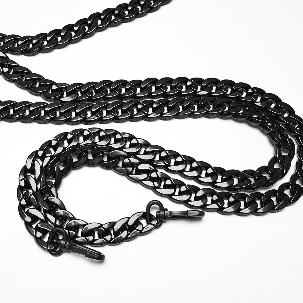 Mantella con occhielli, collo alto punk da uomo PUNK RAVE, con catena e spalline