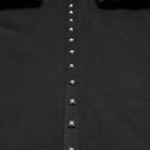 PUNK RAVE Men's Punk Stand Collar Mesh Splice Studded Vest