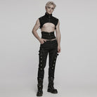 PUNK RAVE Men's Punk Stand Collar Studded Cape