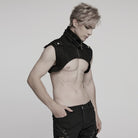 PUNK RAVE Men's Punk Stand Collar Studded Cape