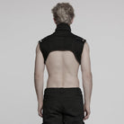 PUNK RAVE Men's Punk Stand Collar Studded Cape