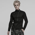 PUNK RAVE Men's Punk Stand Collar Zipper Shirt