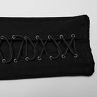 PUNK RAVE Men's Punk Strappy Faux Leather Splice Black Red Pants