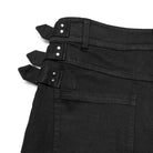 PUNK RAVE Men's Punk Straps Slim Fitted Straight Leg Jeans