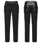 PUNK RAVE Men's Punk Striped Patchwork Pants