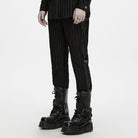 PUNK RAVE Men's Punk Striped Patchwork Pants