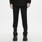 PUNK RAVE Men's Punk Striped Patchwork Pants
