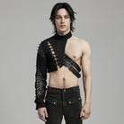PUNK RAVE Men's Punk Studded Buckles Faux Leather Harness