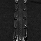 PUNK RAVE Men's Punk Studded Eyelet Zipper Mock Neck Long Sleeve Top