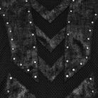 PUNK RAVE Men's Punk Studded Mock Neck Long Sleeve Top