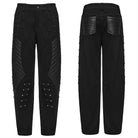 PUNK RAVE Men's Punk Studded Quilted Patchwork Pants