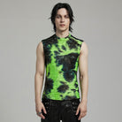 PUNK RAVE Men's Punk Tie-Dye Tank Top