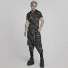 PUNK RAVE Men's Punk Tie-dyed Sagging Pants with Staps