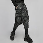 PUNK RAVE Men's Punk Tie-dyed Sagging Pants with Staps