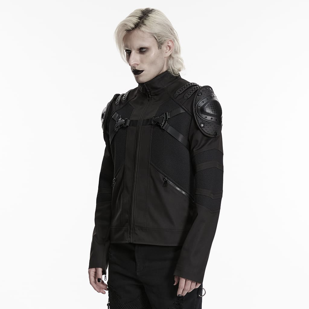 PUNK RAVE - Giacca da uomo punk con zip e collo alto