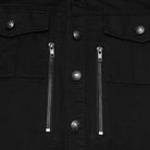 PUNK RAVE Men's Punk Zips Turn-down Collar Long Sleeved Shirt