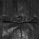 PUNK RAVE Men's Steampunk Asymmetric Buckle-up Pinstripe Texture Vest Black