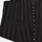 PUNK RAVE Men's Steampunk Striped Buckle Waistcoat Red