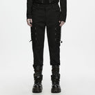 PUNK RAVE Men's Techwear Mesh Splice Buckle Strap Trousers