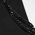 PUNK RAVE Men's Techwear Studded Chain Lace-up Skirt