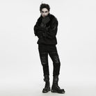 PUNK RAVE Men's Techwear Studded Skull Chain Gloves