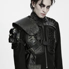 PUNK RAVE Men's Techwear Studded Skull Shoulder Harness Armor