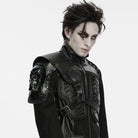 PUNK RAVE Men's Techwear Studded Skull Shoulder Harness Armor