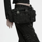 PUNK RAVE Unisex Cyberpunk Buckle Strap D-ring Waist Bag