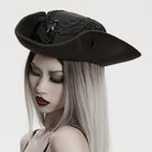PUNK RAVE Unisex Gothic Embroidered Formal Hat with Detachable Feathered Wings