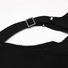 PUNK RAVE Unisex Punk Eyelets Hooded Vest Black