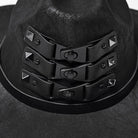PUNK RAVE Unisex Punk Rivets Straps Hat Black