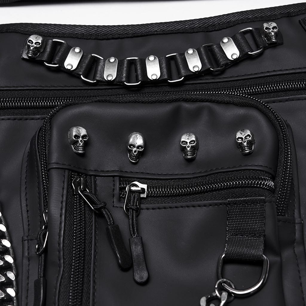 PUNK RAVE Unisex Punk Skull Chain Waist-Leg Bag