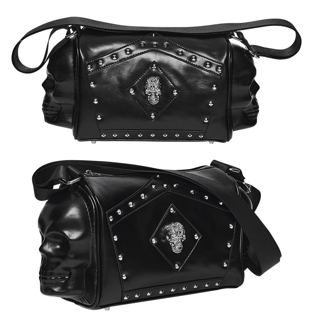 PUNK RAVE Unisex Punk Skull Rivet Bag
