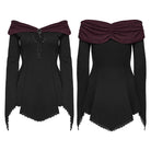 PUNK RAVE Women's Bertha Neck Punk Top