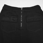 PUNK RAVE Women's Cyberpunk Asymmetrical Mesh Splice Bodycon Skirt Black