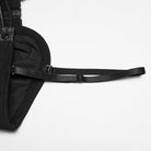 PUNK RAVE Women's Cyberpunk Buckle Lace-up Slip Bustier Black