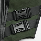 PUNK RAVE Women's Cyberpunk Buckle Lace-up Slip Bustier Black-Green