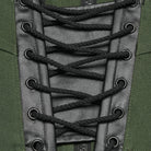 PUNK RAVE Women's Cyberpunk Buckle Lace-up Slip Bustier Black-Green