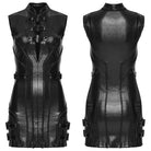 PUNK RAVE Women's Cyberpunk Buckle Strap Sleeveless Dress